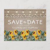 Rustieke Tuin Zonnebloemen Lichten Save the Date Aankondigingskaart (Voorkant)