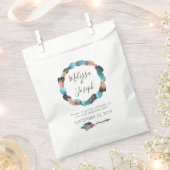 Rustieke Turquoise hout veren krans Boho bruiloft Bedankzakje (Geknipt)