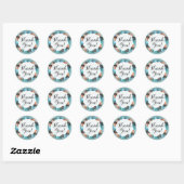 Rustieke Turquoise hout & veren krans dank u Ronde Sticker (Vel)