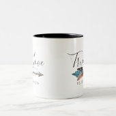 Rustieke turquoise veer pijl boho chique ware lief tweekleurige koffiemok (Center)