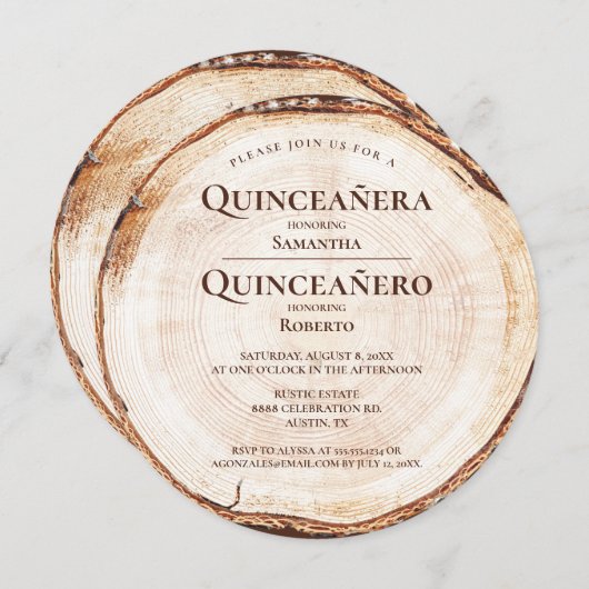 Rustieke Tweeling Meisje Jongen Quinceañera Quince Kaart (Voorkant / Achterkant)