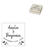 Rustieke Twigs Typografie Bruid bruidegom Namen Br Rubberstempel (Gestempeld)