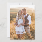 Rustieke Twine Burlap Wildflower Boho Fotobruiloft Kaart (Achterkant)