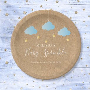 Rustieke Twinkle Sprinkle Sprinkle Baby Boy Sprink Papieren Bordje