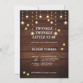 Rustieke Twinkle Twinkle Little Star Baby shower Kaart (Voorkant)