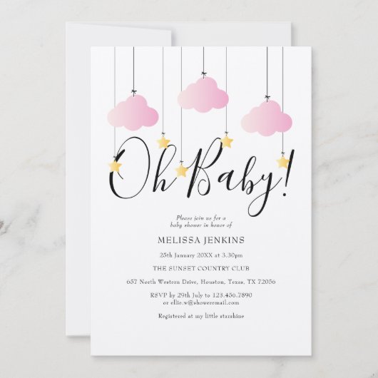 Rustieke Twinkle Twinkle Oh Baby Baby shower Kaart (Voorkant)