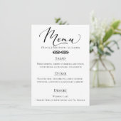 Rustieke Typografie Bruiloft Menu (Staand voorkant)