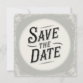 Rustieke Typografie Bruiloft Save The Date (Voorkant)