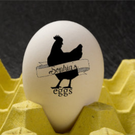 Rustieke Typografie Gepersonaliseerde naam Kip ei Rubberstempel