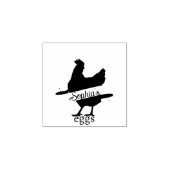 Rustieke Typografie Gepersonaliseerde naam Kip ei Rubberstempel (Afrduk)
