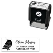 Rustieke Uil gepersonaliseerd retour adres Zelfinktende Stempel (In situ)