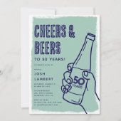 Rustieke Urban Doodle Cheers & Beers Volwassen Ver Kaart (Voorkant)