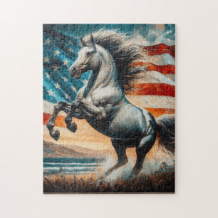 Rustieke, USA witte hengst Legpuzzel