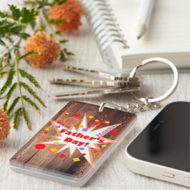 Rustieke Vaderdag Sleutelhanger