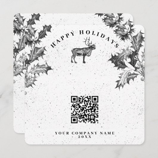 Rustieke  vakantie bedrijf QR code kerst (Voorkant / Achterkant)