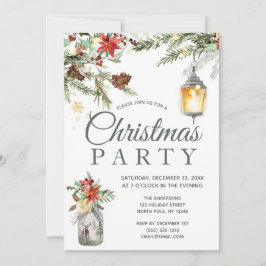 Rustieke Vakantie Bloemen Lights Kerstfeest Kaart