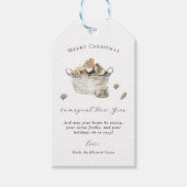 Rustieke vakantie charme | Kerstcadeau label Cadeaulabel (Voorkant)