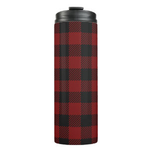 Rustieke vakantie Rode Buffalo Plaid Lumberjack Thermosbeker