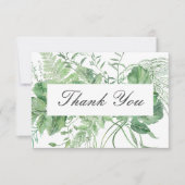 Rustieke varen groen gebladerte witte bruiloft bedankkaart (Voorkant)