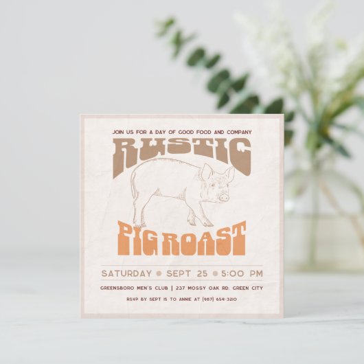 Rustieke varkensrooster kaart (Staand voorkant)