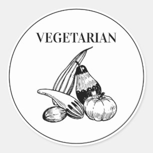 Rustieke Vegetarische Bruiloft Maaltijd Keuze Ronde Sticker
