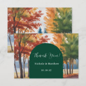 Rustieke verandering van de bladeren bruiloft bedankkaart (Voorkant / Achterkant)