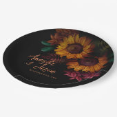  rustieke verbrande Sinaasappel bloemenbruiloft Papieren Bordje (Gekanteld)