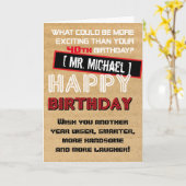 Rustieke Verjaardag Kaart voor Man (Gele Bloem)