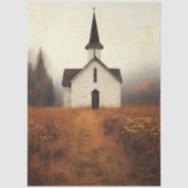 Rustieke Verlaten Kerk Schilderij Decoupage Tissuepapier (Voorkant)