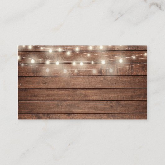 Rustieke Verlichte Loof Huwelijksfeest Cadeau Regi Informatiekaartje (Achterkant)