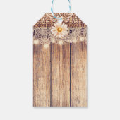 Rustieke verlichte Mason Jars Daisies & Lace Count Cadeaulabel (Achterkant)