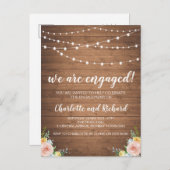 Rustieke verlovingsaankondiging feestelijke ansich uitnodiging briefkaart (Voorkant / Achterkant)