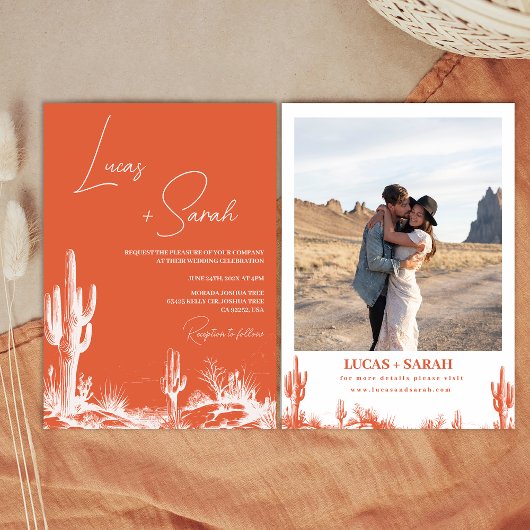 Rustieke Verona Sunset Westerne Desert Wedding Kaart