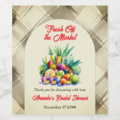 Rustieke verse fruit bruidsfeest rechtstreeks van  wijn etiket (Enkel label)