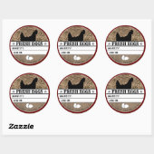 Rustieke Verse Kippeneieren Western Rood Boerderij Ronde Sticker (Vel)