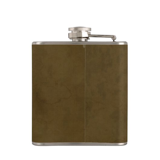 Rustieke verweerde lederen look bruiloft monogram heupfles (Achterkant)