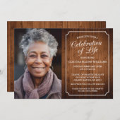 RUSTIEKE VIERING VAN HET LEVEN BEGRAFENISUITNODIGI KAART (Voorkant / Achterkant)