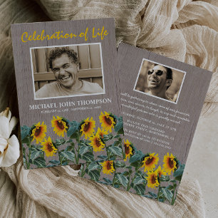 Rustieke viering van het leven Zonnebloemen Kaart