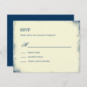 Rustieke Vineyard Wedding RSVP Kaart - Navy (Voorkant / Achterkant)