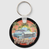 Rustieke Vintage Auto Zomer Vakantie Sleutelhanger (Achterkant)