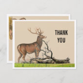 Rustieke Vintage Herten Ree Dankkaart (Voorkant / Achterkant)