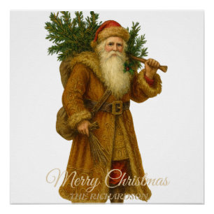 Rustieke Vintage Kerstman Klassieke Victoriaanse Perfect Poster