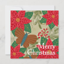 Rustieke Vintage Poinsettia Prettig Kerstfeest