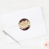 Rustieke Vintage Rode Bloem Vlinder   Ronde Sticker (Envelop)