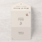 Rustieke vlinders bruiloft all in one uitnodiging (Buitenkant)