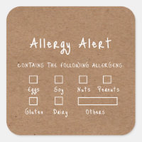 Rustieke voedselveiligheidsallergie Alert Kraftpap