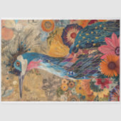 rustieke vogel bloemenquilt decoupage tissuepapier (Voorkant)