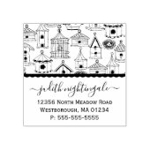 Rustieke Vogelhuizen Creëer Uw eigen retouradres Rubberstempel (Afrduk)