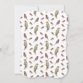 Rustieke vogels botanische  uitnodiging (Achterkant)