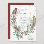 Rustieke vogels botanische uitnodiging (Voorkant / Achterkant)